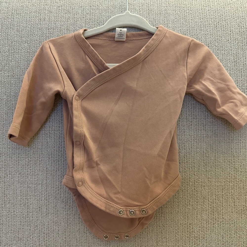 Colored Organics Pink/Sand Bodysuit Wrap-Style Design